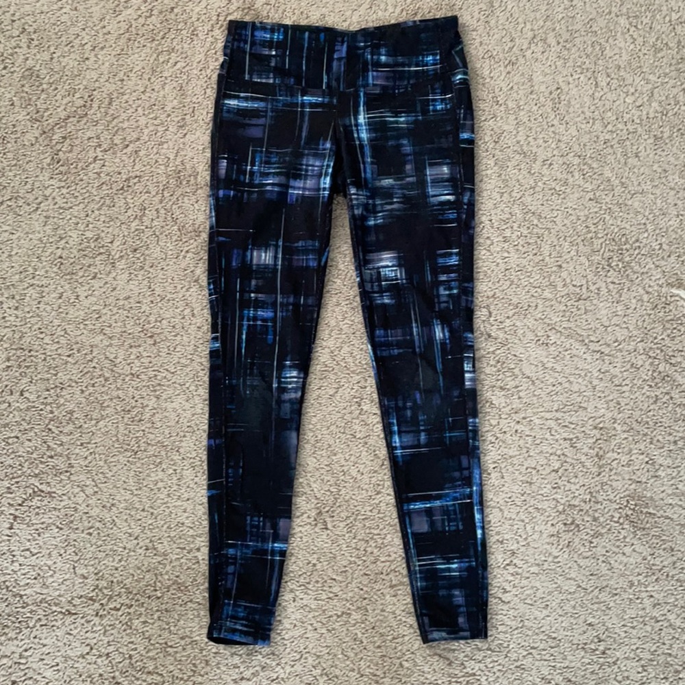 Athleta Blue Plaid Leggings